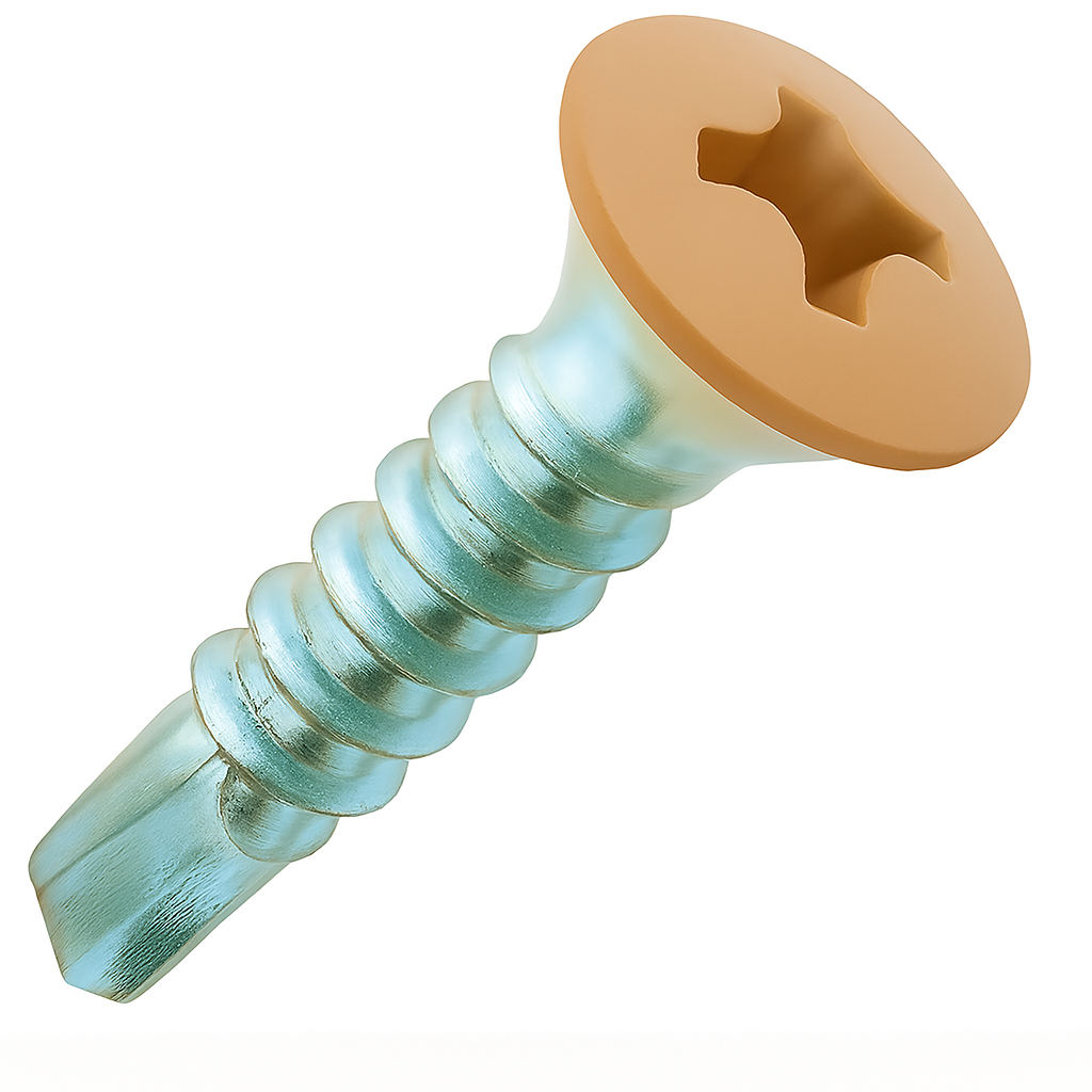 8-18 X 3/4 PH OVAL SDS PT.#08 TAN  ZN